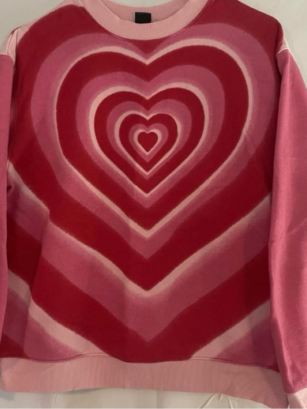 wild fable Pink & Red Heart Graphic Crewneck Sweatshirt